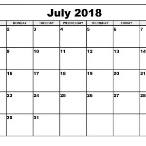 Free July 2018 Calendar Printable Blank Templates Word Pdf 2018