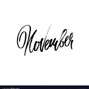 Hand Drawn Typography Lettering November Month Vector Image