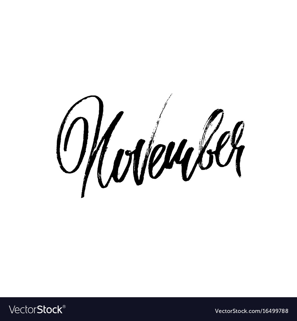 Hand Drawn Typography Lettering November Month Vector Image