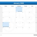 January 2020 Calendar