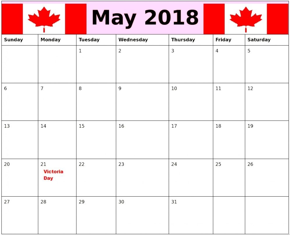 May 2018 Calendar For Canada Calendar 2018 Pinterest May 2018