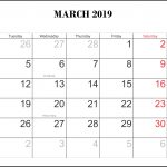 Monthly 2019 Calendar Templates March Monthly Calendar Templates