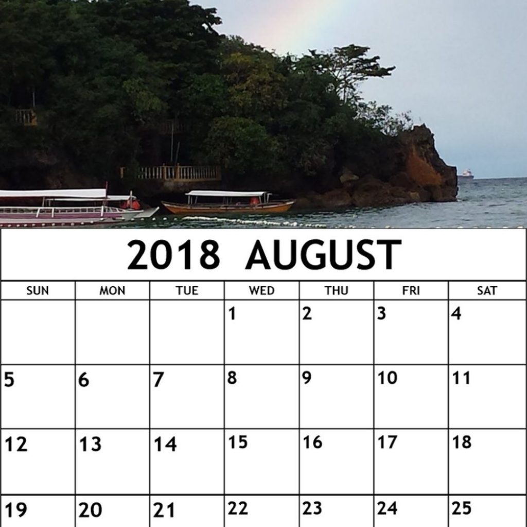 Printable August 2018 Personalized Calendar Calendar 2018 In 2018