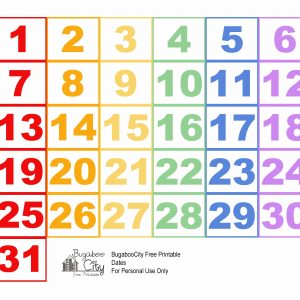 Printable Calendar Pieces Free Printable Preschool Calendar Numbers