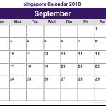 September 2018 Calendar Singapore