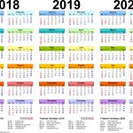 201820192020 Calendar 4 Three Year Printable Pdf Calendars