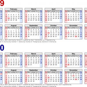 2019 2020 Calendar Free Printable Two Year Excel Calendars