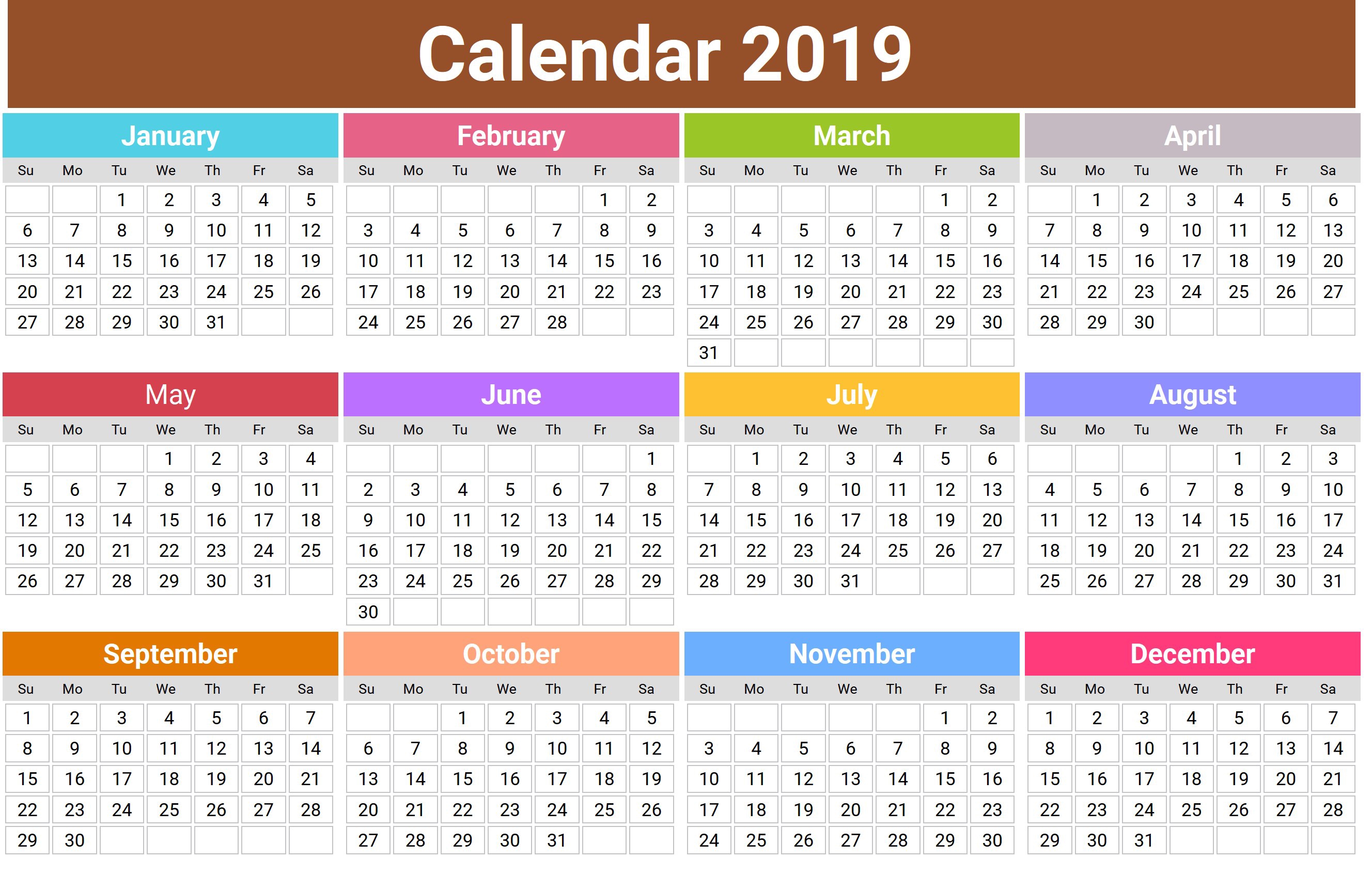 2019 Calendar Png Transparent Images Png All 