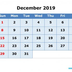 2019 Printable Calendar With Week Numbers As Pdf Image Free