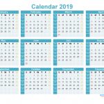 2019 Printable Yearly Calendar 12 Month On 1 Page Us Edition