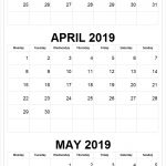 3 Monthly March April May Calendar 2019 Editable Template