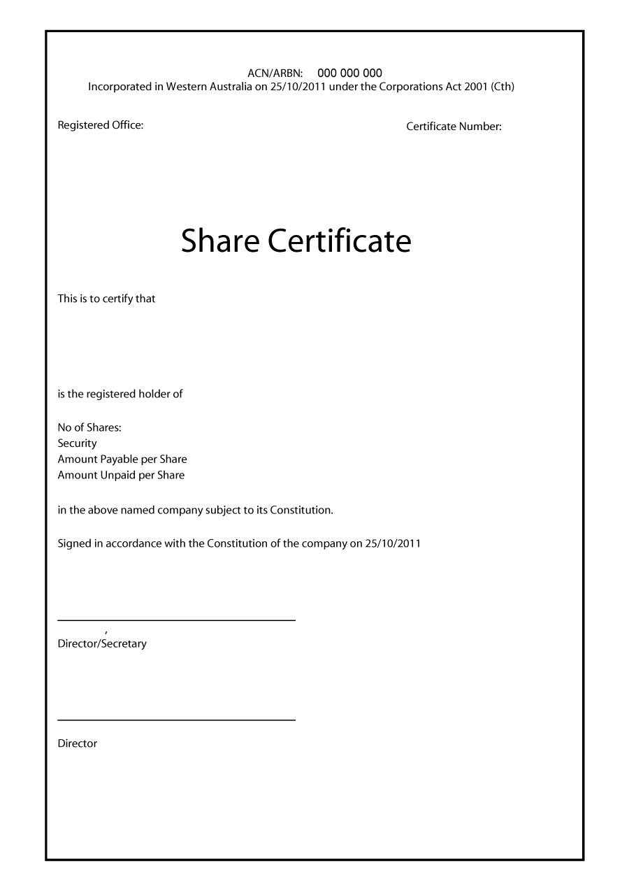 40 Free Stock Certificate Templates Word Pdf Template Lab 