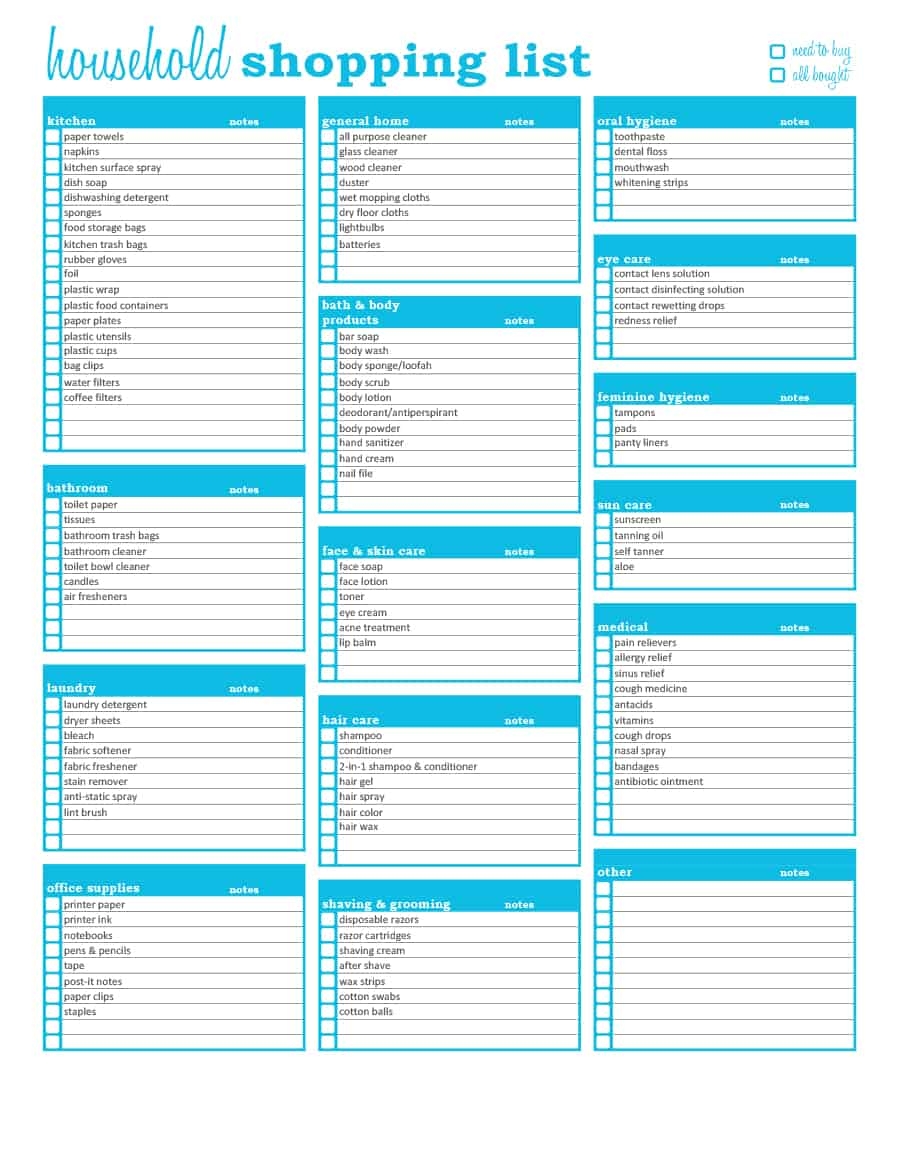 40 Printable Grocery List Templates Shopping List Template Lab 