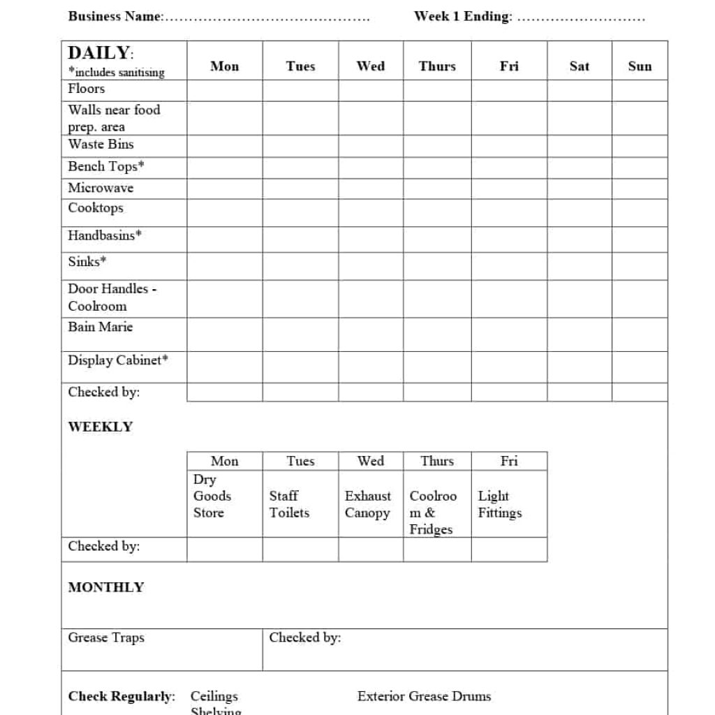 40 Printable House Cleaning Checklist Templates Template Lab