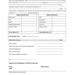 5 Salary Certificate Templates For Employer Pdf Doc Free