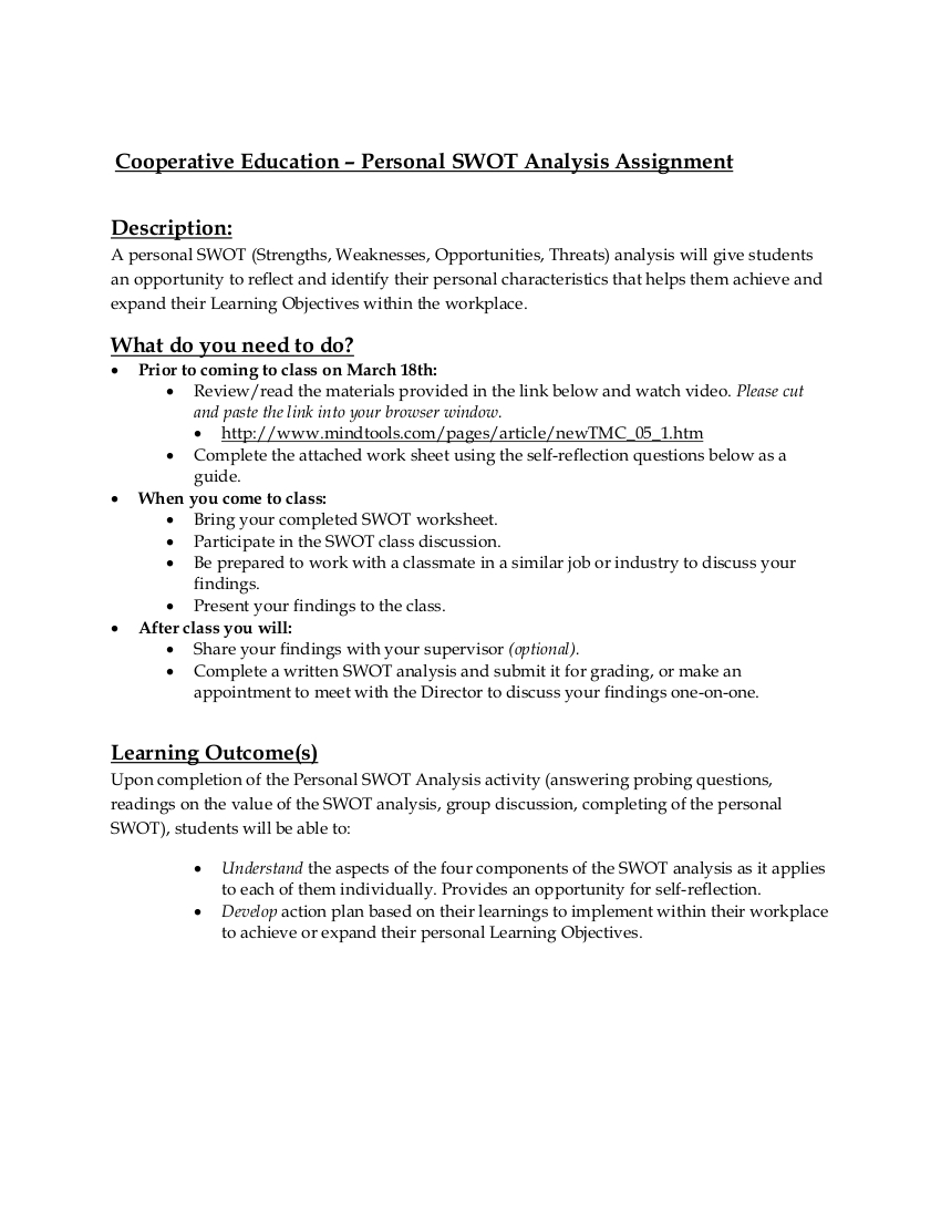 6 Personal Swot Analysis In Pdf Examples 