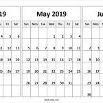 April May June 2019 Calendar 30 Day Calendar