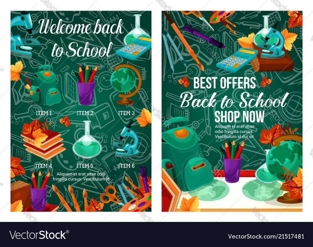 Back To School Banner Of Sale Promotion Template Vector Image