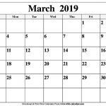 Blank March 2019 Calendar Printable