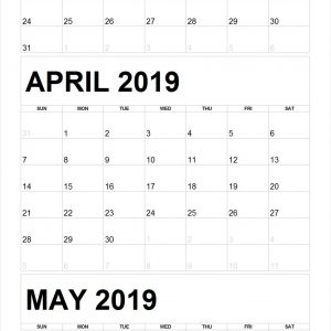 Blank March To May 2019 Calendar Printable March April May