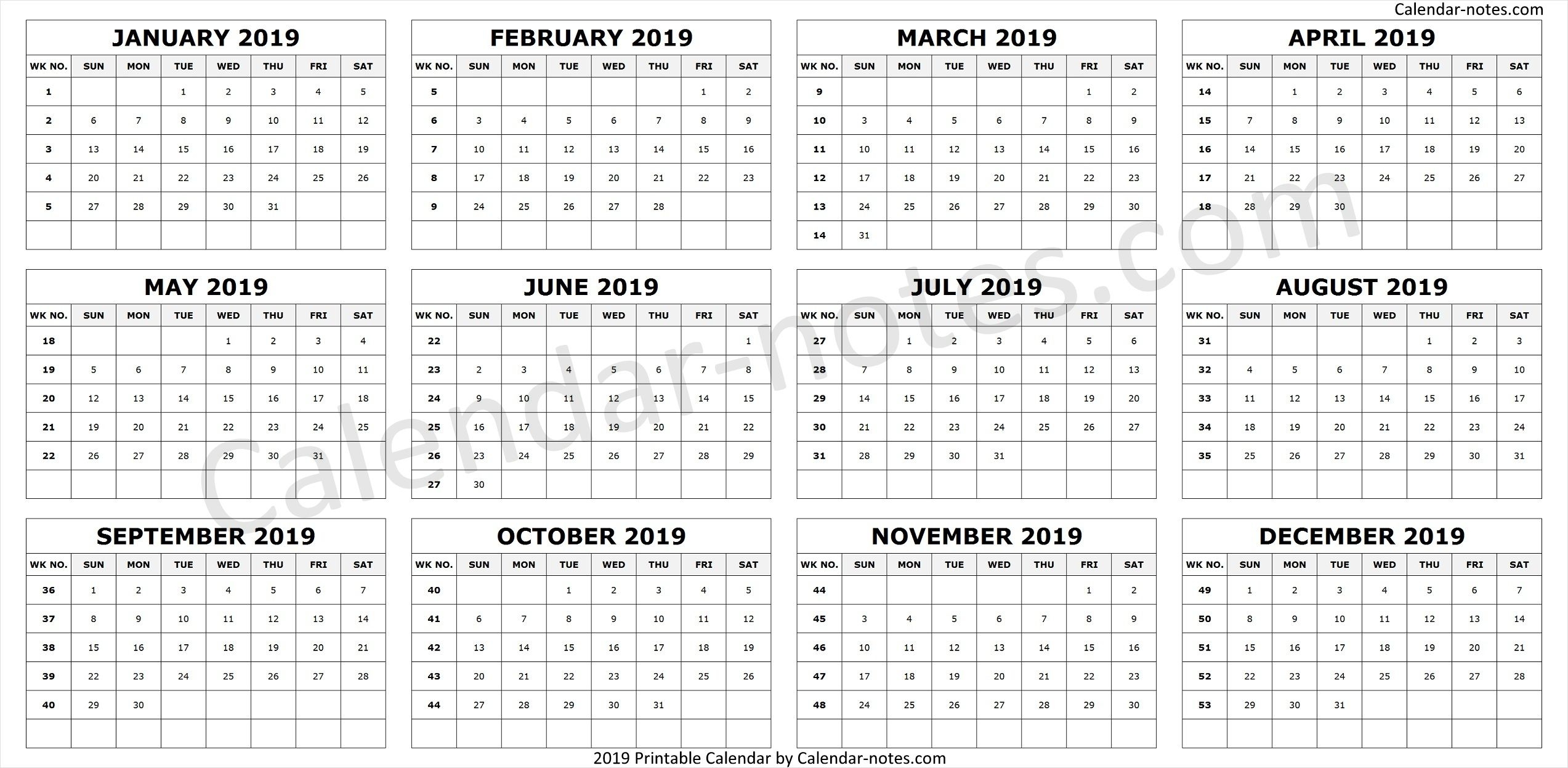 Calendar 2019 Week Numbers Calendar 2019 With Week Numbers 