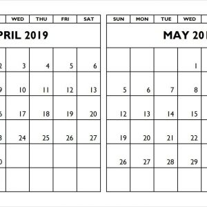 Calendar For April And May Calendar