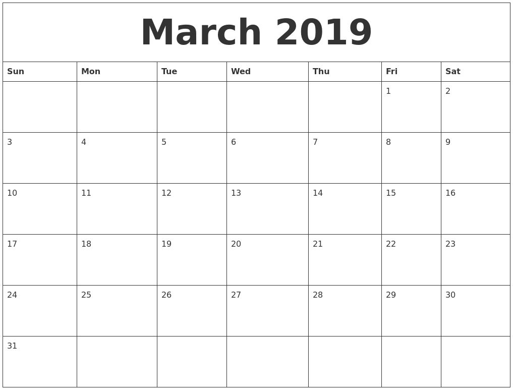 Calendar For March 2019 Philippines March 2019 Calendar Printable 