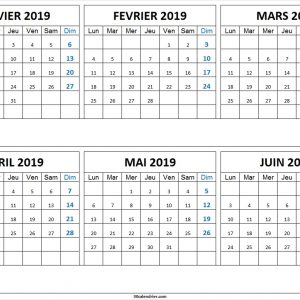 Calendrier Janvier Juin 2019 Imprimer Vierge Calendrier Imprimer