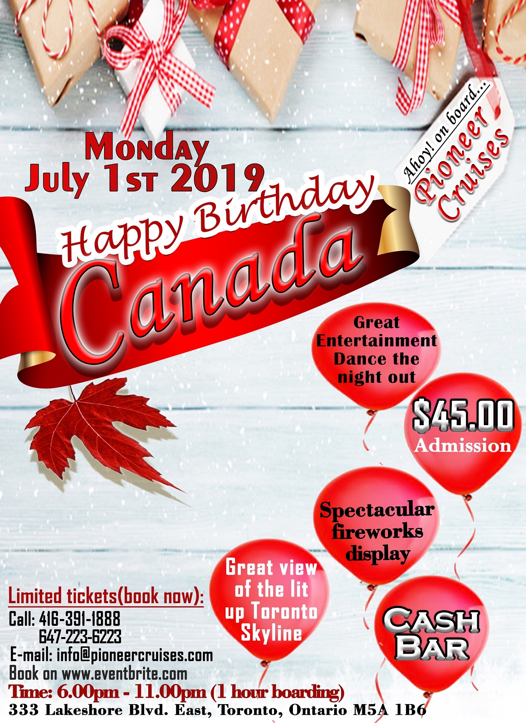 Canada Day Booze Cruise Fireworks Tickets Mon 1 Jul 2019 At 6 