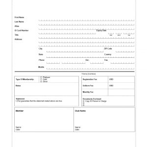 Club Membership Application Form