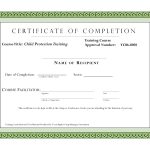 Course Completion Certificate Template Certificate Of Training