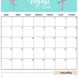 Cute August 2018 Calendar Template Calendars Pinterest Free