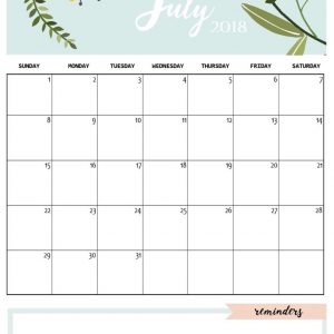 Cute July 2018 Calendar Template Calendars Pinterest 2018