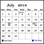 Download 2018 July Calendar With Holidays