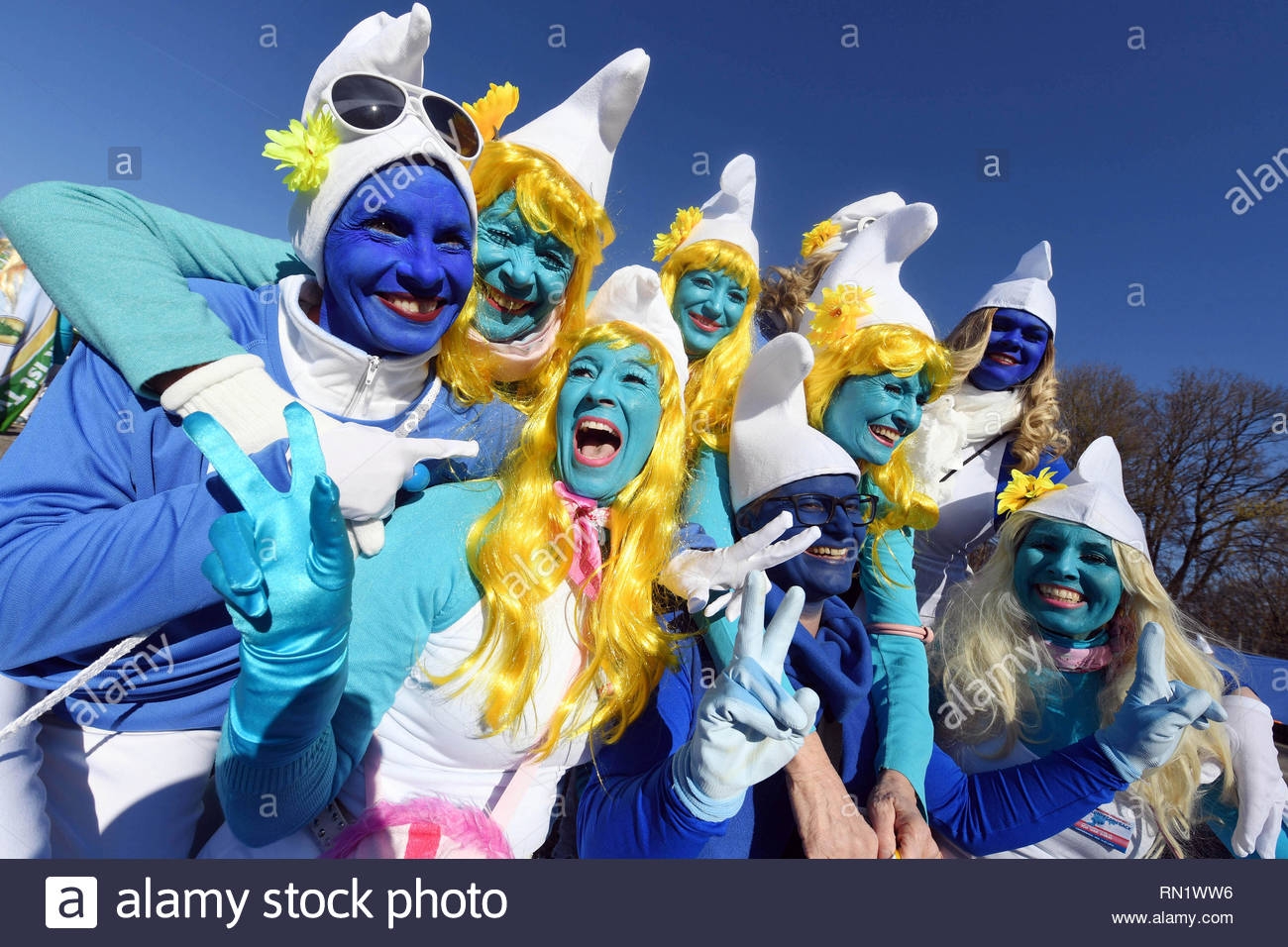 Dressed As Smurfs Stock Photos Dressed As Smurfs Stock Images