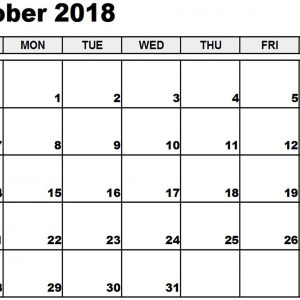 Editable October 2018 Printable Calendar October 2018 Calendar