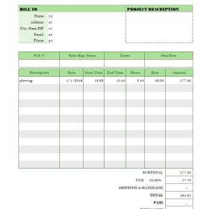 Engineering Service Billing Sample