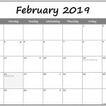 February 2019 Calendar With Holidays Printable Country Wise