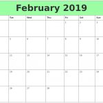 February 2019 Printable Calendar 2018 Yearly Calendar