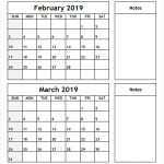 February And March 2019 Calendar Printable 999 Monthly Calendar