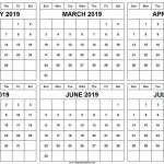 February To July 2019 Calendar Templates Free Printable Calendar