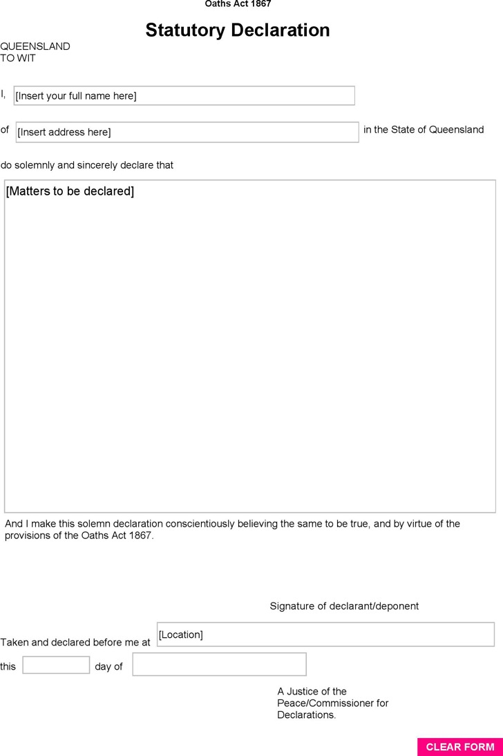 Form Latest Statutory Declaration Form Statutory Declaration Form 