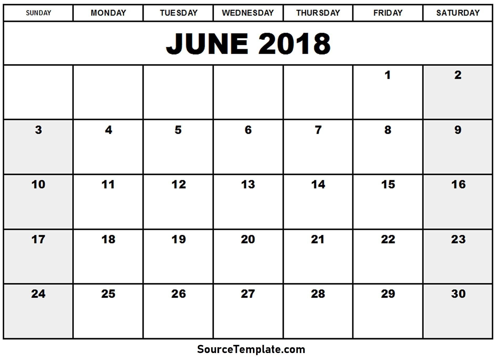 Free 5 June 2018 Calendar Printable Template June 2018 Calendar 