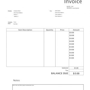 Free Blank Invoice Templates Pdf Eforms Free Fillable Forms