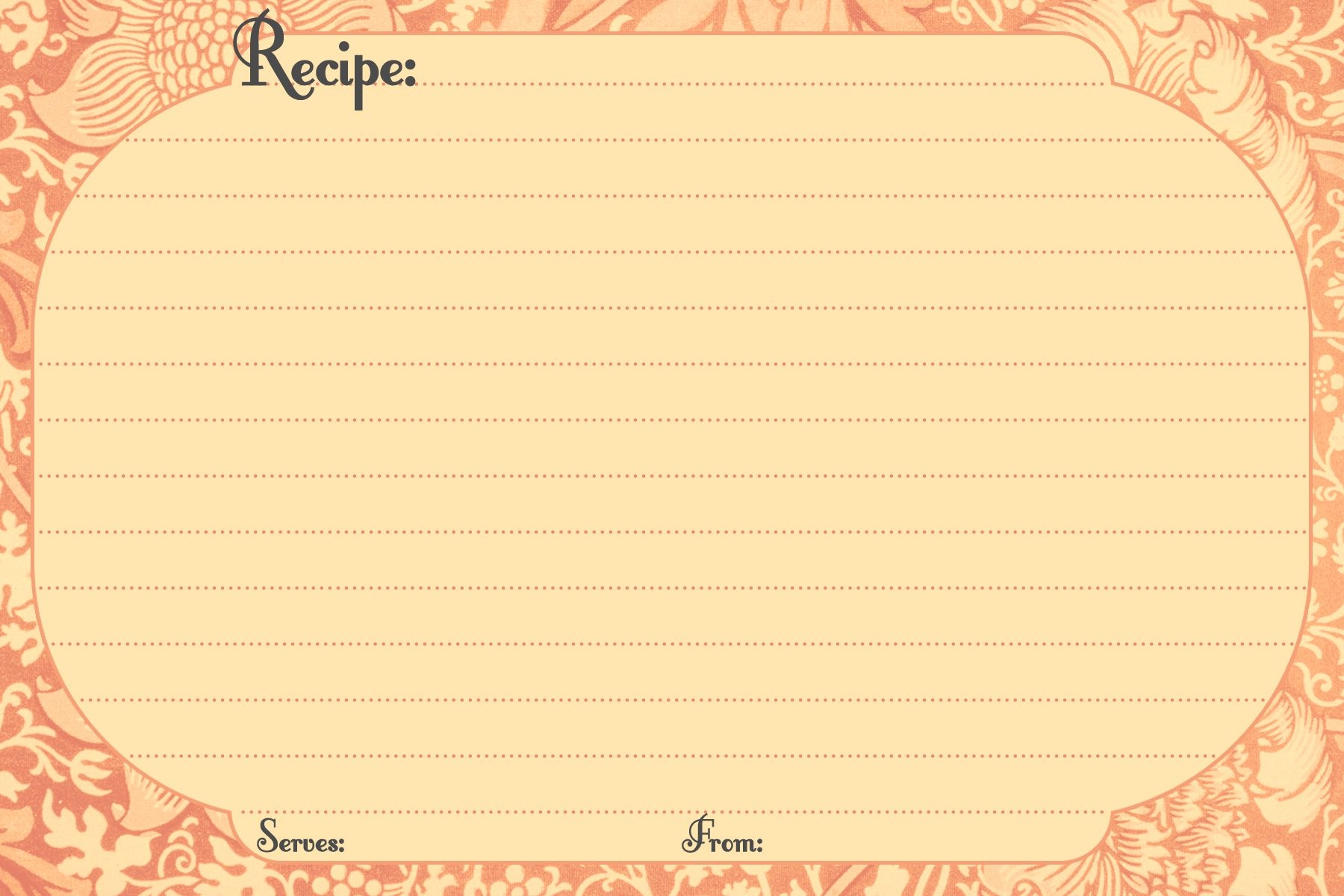 Free Digital Recipe Card Templates Printable Recipe Cards Recipe 