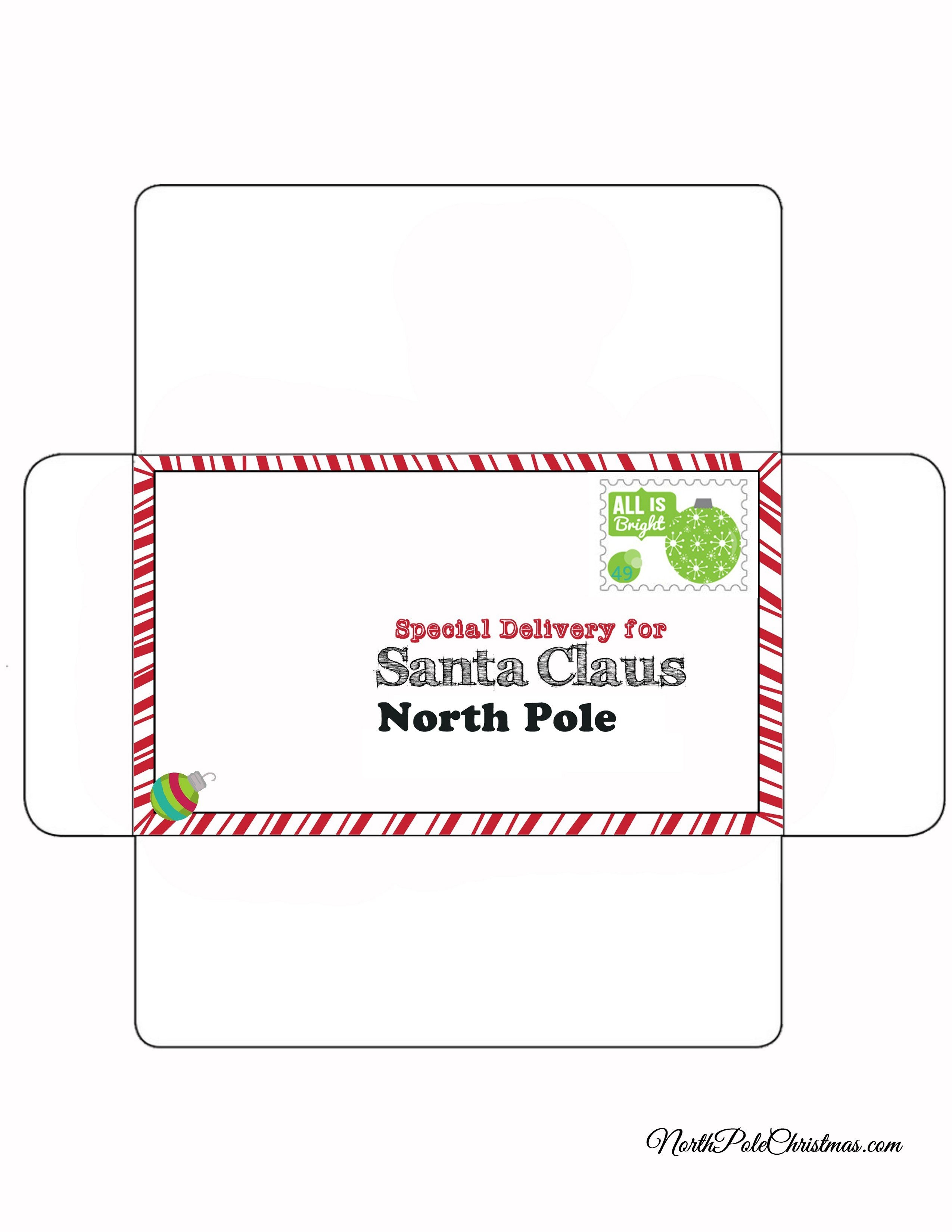 Free Envelope To Go With Your Childs Letter To Santa Free