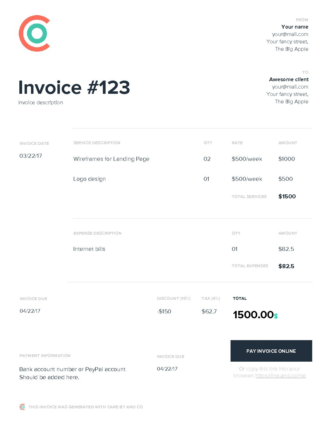 Free Invoice Template Excel Pdf Word Doc And Co 