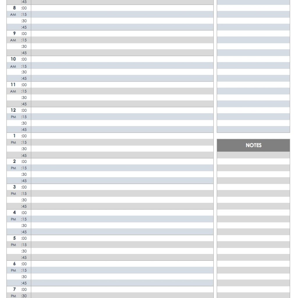 Free Printable Daily Calendar Templates Smartsheet