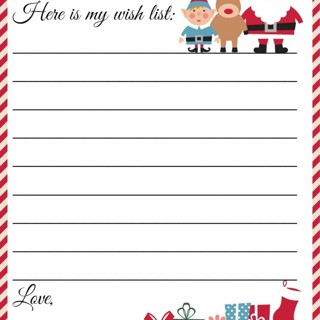 Free Printable Letter To Santa Template Cute Christmas Wish List