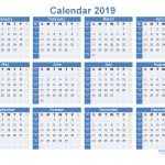 Full Year Calendar 2019 Printable 12 Month On 1 Page Us Edition